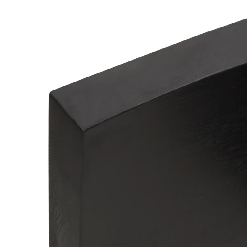 Zidna polica tamnosiva 100 x 20 x 6 cm od obrađene hrastovine - Slika 3