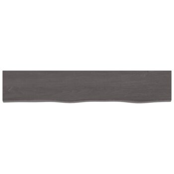Zidna polica tamnosiva 100x20x2 cm obrađena masivna hrastovina