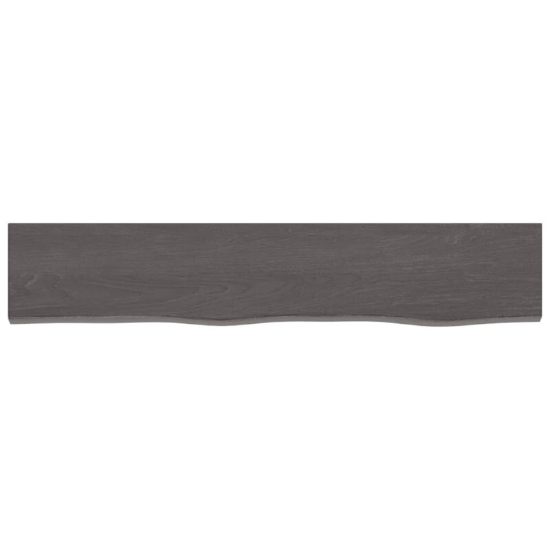 Zidna polica tamnosiva 100x20x2 cm obrađena masivna hrastovina
