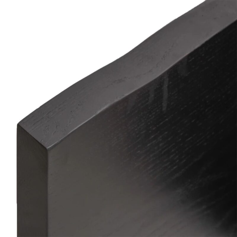 Zidna polica tamnosiva 40x20x4 cm od obrađene hrastovine - Slika 3