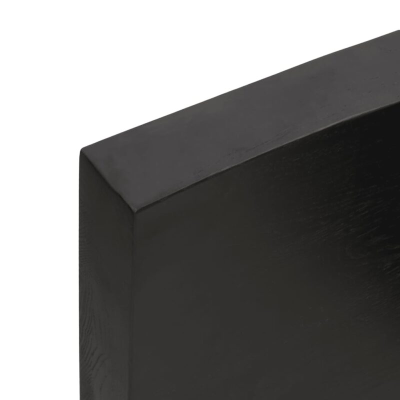 Zidna polica tamnosiva 80x30x6 cm od obrađene hrastovine - Slika 3