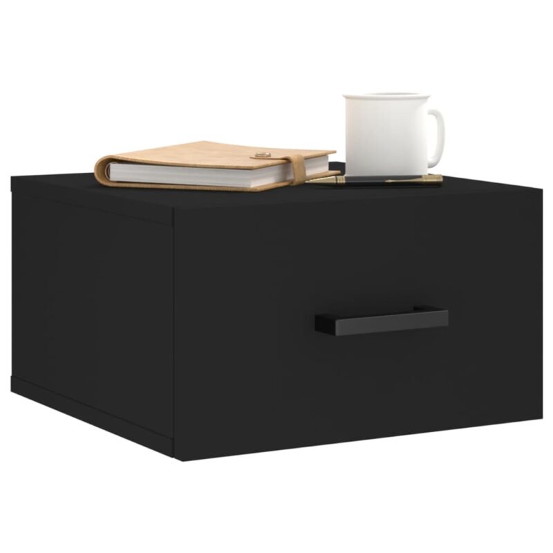 Zidni noćni ormarići 2 kom Crna 35 x 35 x 20 cm - Slika 3