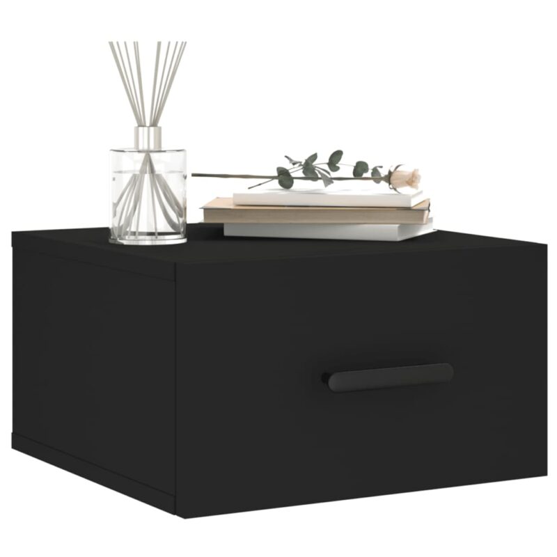 Zidni noćni ormarići 2 kom Crna 35 x 35 x 20 cm - Slika 3