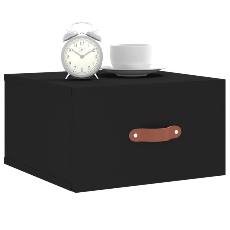 Zidni noćni ormarići 2 kom Crna 35 x 35 x 20 cm - Slika 3