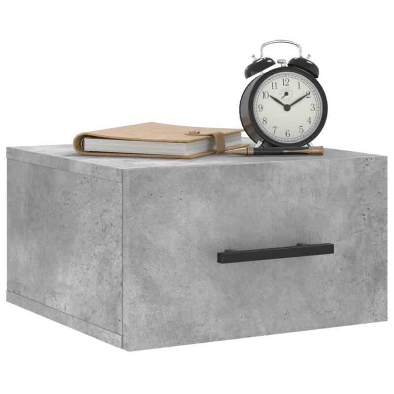 Zidni noćni ormarići 2 kom Siva betona 35 x 35 x 20 cm - Slika 3