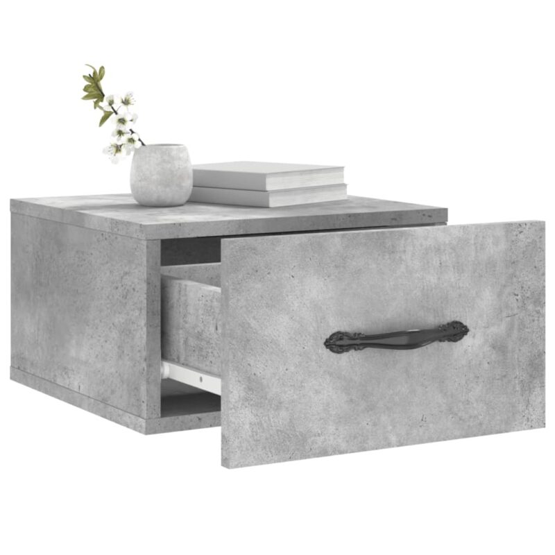 Zidni noćni ormarići 2 kom Siva betona 35 x 35 x 20 cm - Slika 4