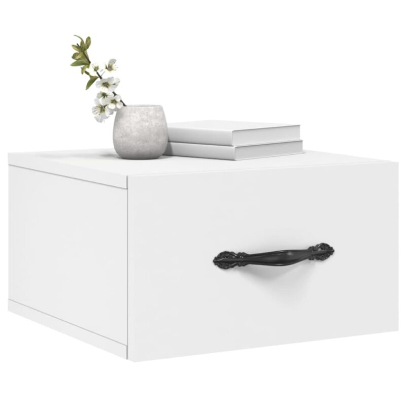 Zidni noćni ormarići 2 kom bijeli 35 x 35 x 20 cm - Slika 3