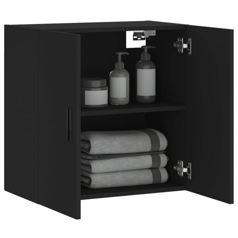 Zidni ormarić crni 60 x 31 x 60 cm od konstruiranog drva - Slika 4