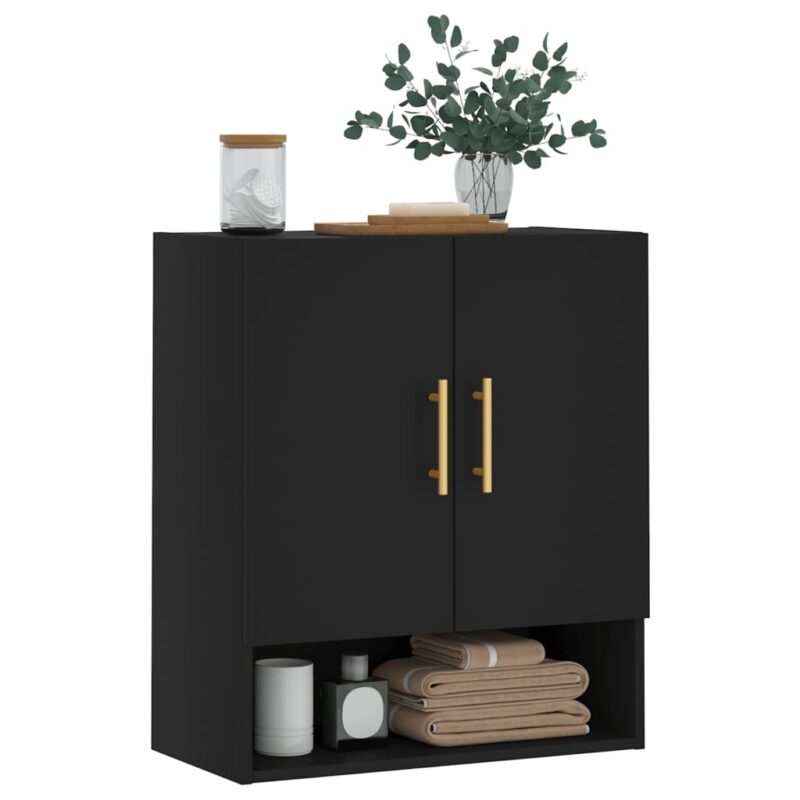 Zidni ormarić crni 60 x 31 x 70 cm od konstruiranog drva - Slika 3