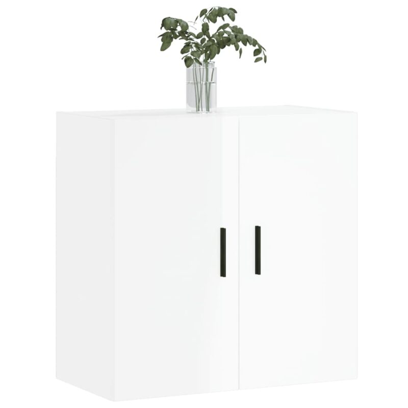 Zidni ormarić visoki sjaj bijeli 60x31x60 cm konstruirano drvo - Slika 3