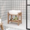 Klupa za tuš 45 x 30 x 45 cm od masivne tikovine