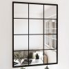 Zidna ogledala 2 kom crna 80x60 cm metalna