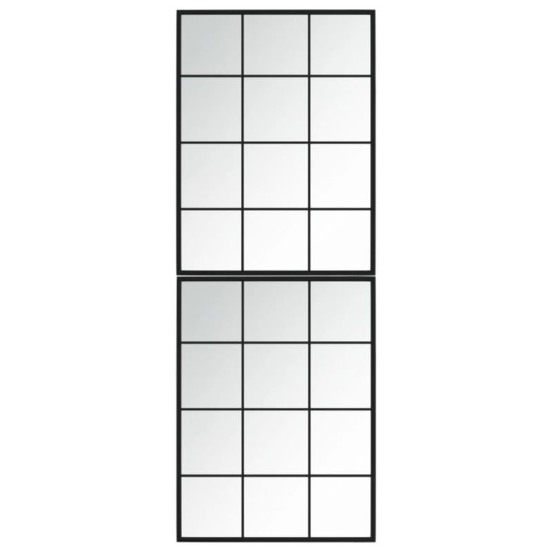 Zidna ogledala 2 kom crna 80x60 cm metalna - Slika 3