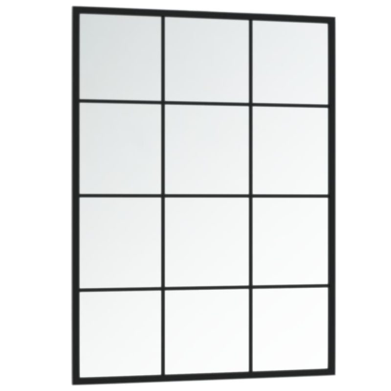 Zidna ogledala 2 kom crna 80x60 cm metalna - Slika 4