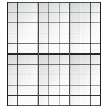 Zidna ogledala 6 kom crna 100x60 cm metalna