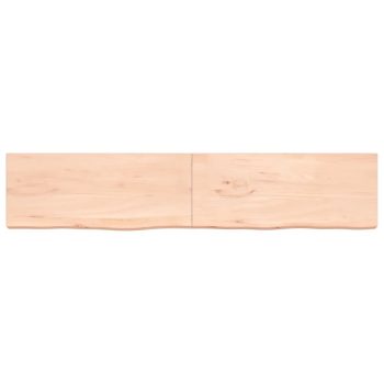 Zidna polica 200 x 40 x 6 cm od neobrađene masivne hrastovine