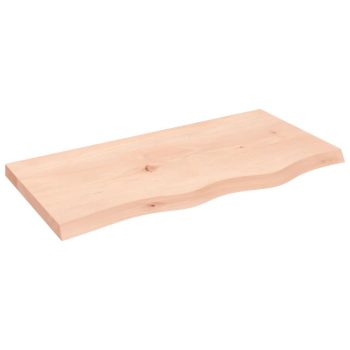 Zidna polica 80 x 40 x 4 cm od neobrađene masivne hrastovine
