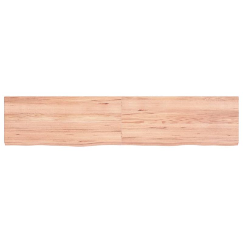 Zidna polica svjetlosmeđa 140x30x4 cm od obrađene hrastovine