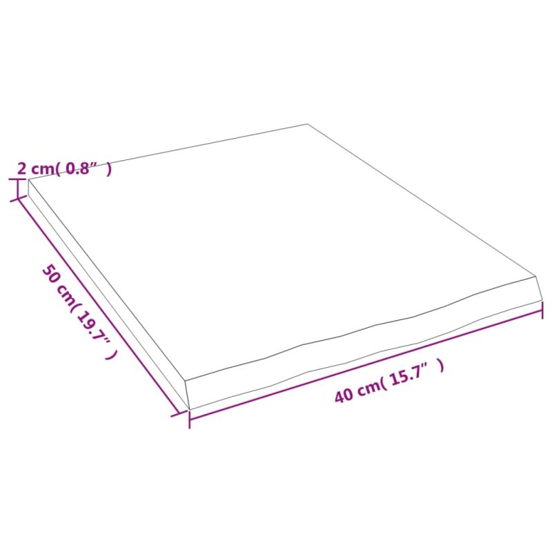 Zidna polica svjetlosmeđa 40 x 50 x 2 cm od obrađene hrastovine - Slika 4