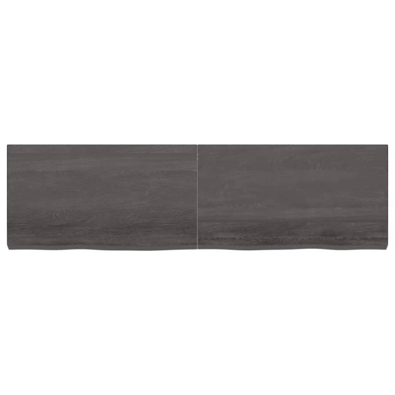 Zidna polica tamnosiva 180 x 50 x 6 cm od obrađene hrastovine