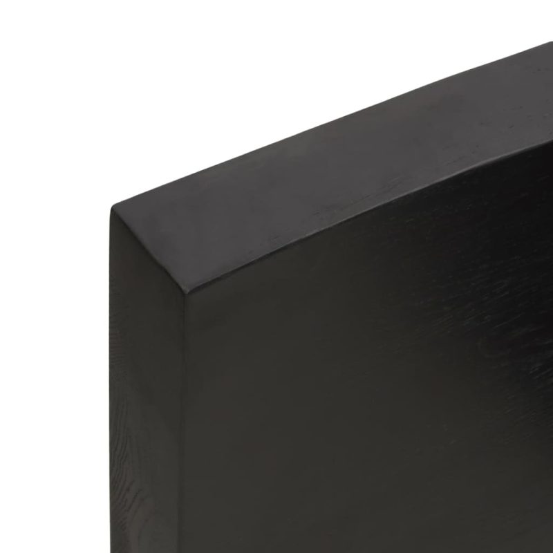 Zidna polica tamnosiva 180 x 60 x 6 cm od obrađene hrastovine - Slika 4