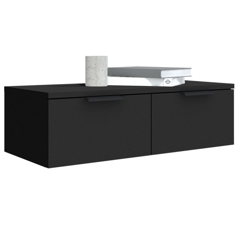 Zidni ormarić crni 68 x 30 x 20 cm od konstruiranog drva - Slika 4