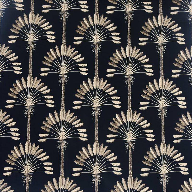 DUTCH WALLCOVERINGS zidna tapeta Palm Palace crno-zlatna