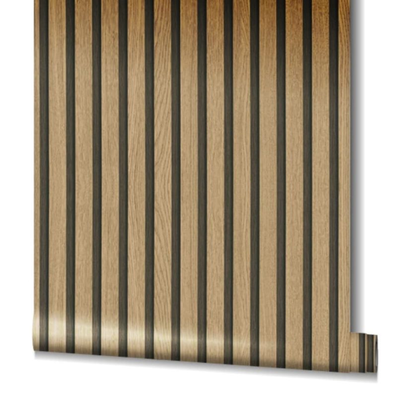 Noordwand zidna tapeta Botanica Wooden Slats smeđa i boja hrasta - Slika 3
