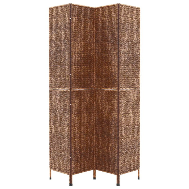 Sobna pregrada s 4 panela smeđa 163 x 180 cm od vodenog zumbula - Slika 4