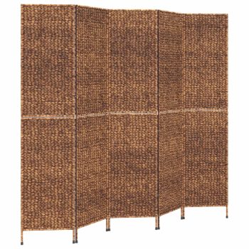 Sobna pregrada s 5 panela smeđa 205 x 180 cm od vodenog zumbula