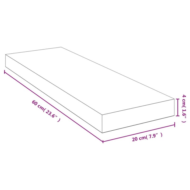 Zidna polica 60 x 20 x 4 cm od bambusa - Slika 4