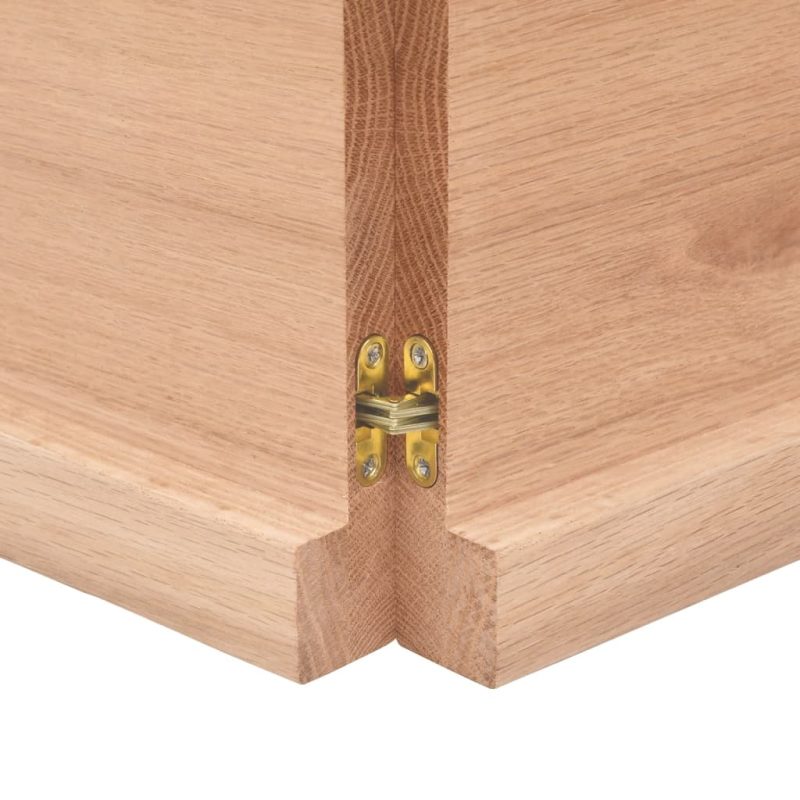 Zidna polica svjetlosmeđa 120 x 30 x 4 cm obrađena hrastovina - Slika 3
