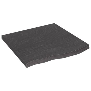 Zidna polica tamnosiva 60 x 60 x 4 cm od obrađene hrastovine