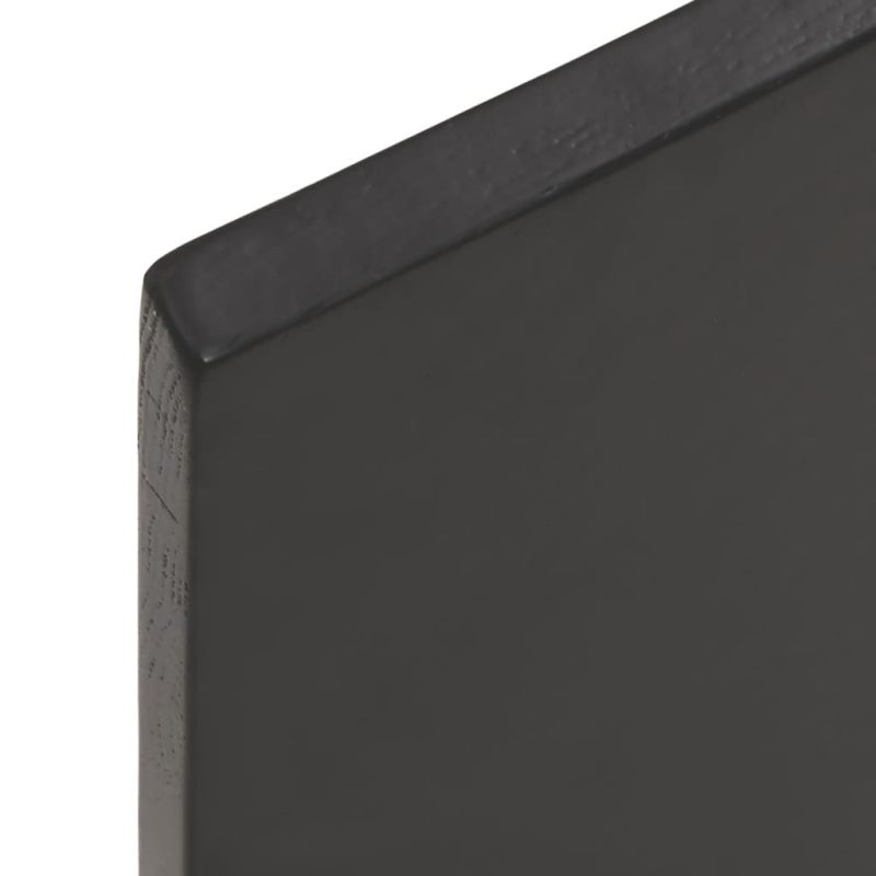 Zidna polica tamnosiva 80x50x2 cm obrađena masivna hrastovina - Slika 3