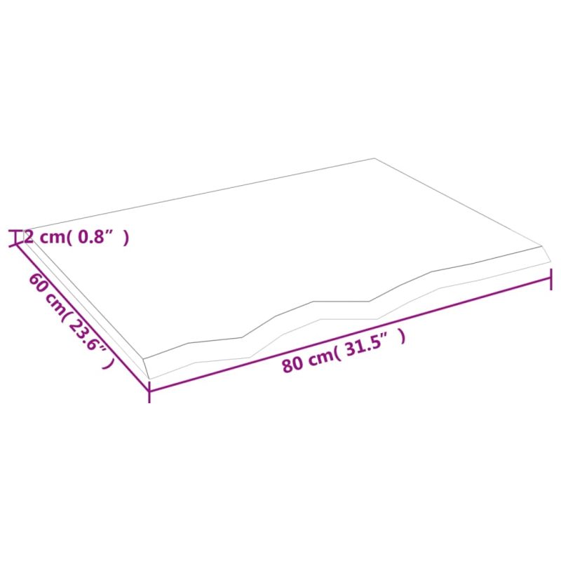 Zidna polica tamnosiva 80x60x2 cm od obrađene hrastovine - Slika 4