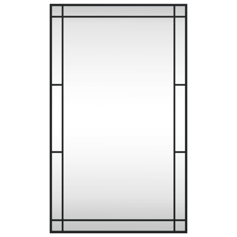 Zidno ogledalo crno 60 x 100 cm pravokutno željezno - Slika 3