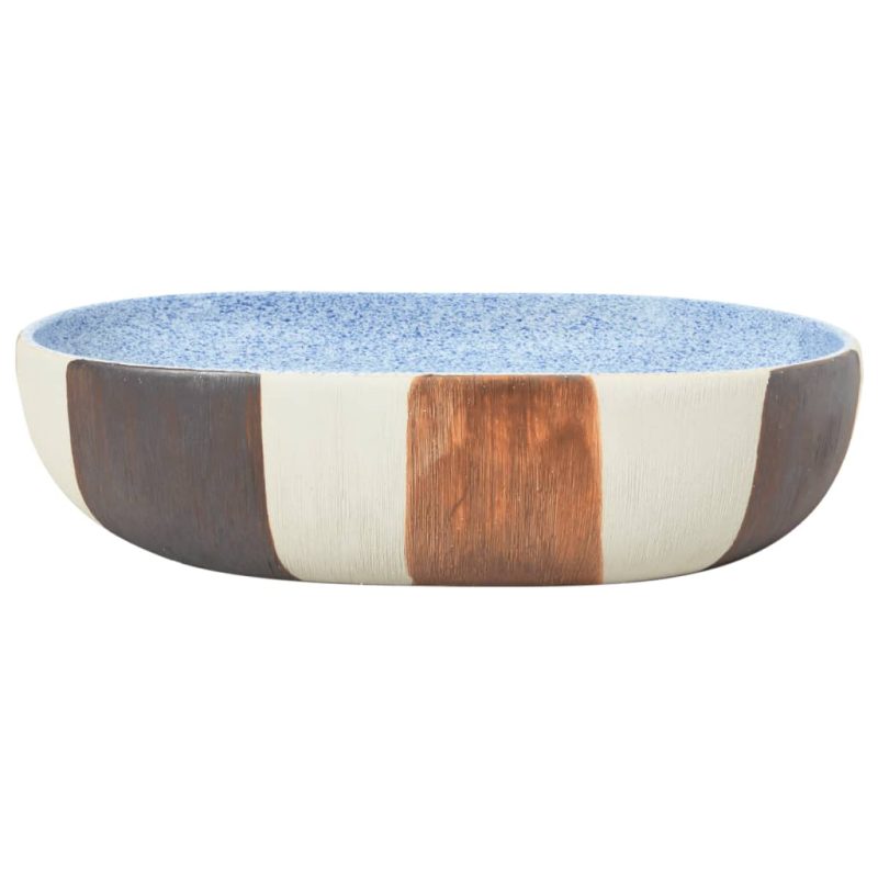Nadgradni umivaonik raznobojni ovalni 59x40x14 cm keramički - Slika 3