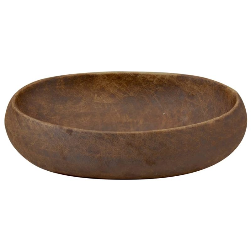 Nadgradni umivaonik smeđi ovalni 59x40x15 cm keramički - Slika 4