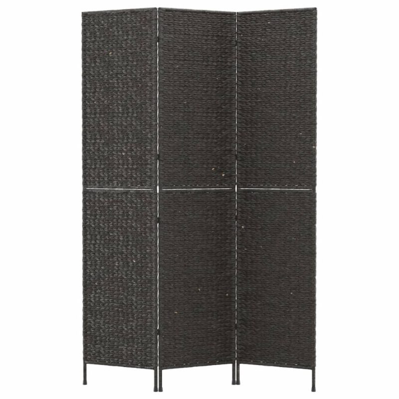 Sobna pregrada s 3 panela crna 122x180 cm od vodenog zumbula - Slika 3