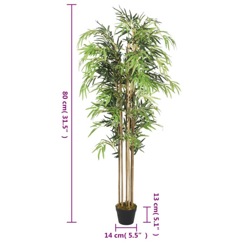 Umjetno stablo bambusa 500 listova 80 cm zeleno - Slika 4