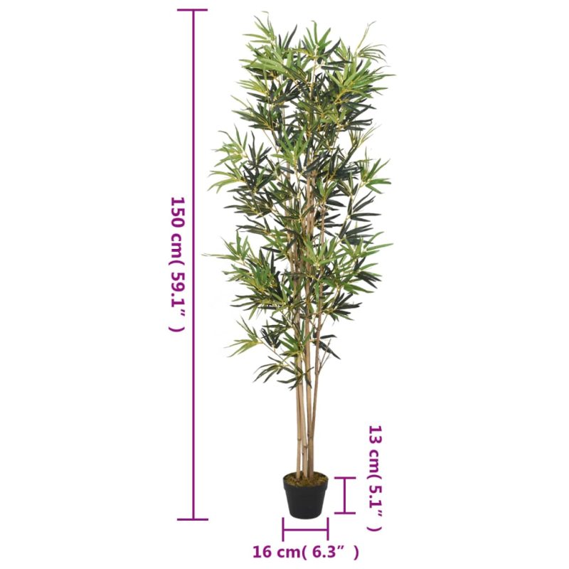 Umjetno stablo bambusa 828 listova 150 cm zeleno - Slika 4