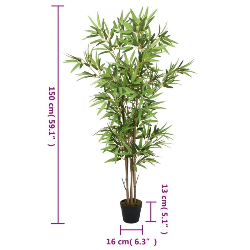 Umjetno stablo bambusa 828 listova 150 cm zeleno - Slika 4