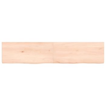 Zidna polica 140 x 30 x (2-4) cm neobrađena masivna hrastovina