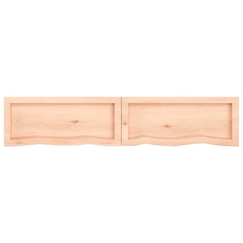 Zidna polica 140 x 30 x (2-4) cm neobrađena masivna hrastovina - Slika 3