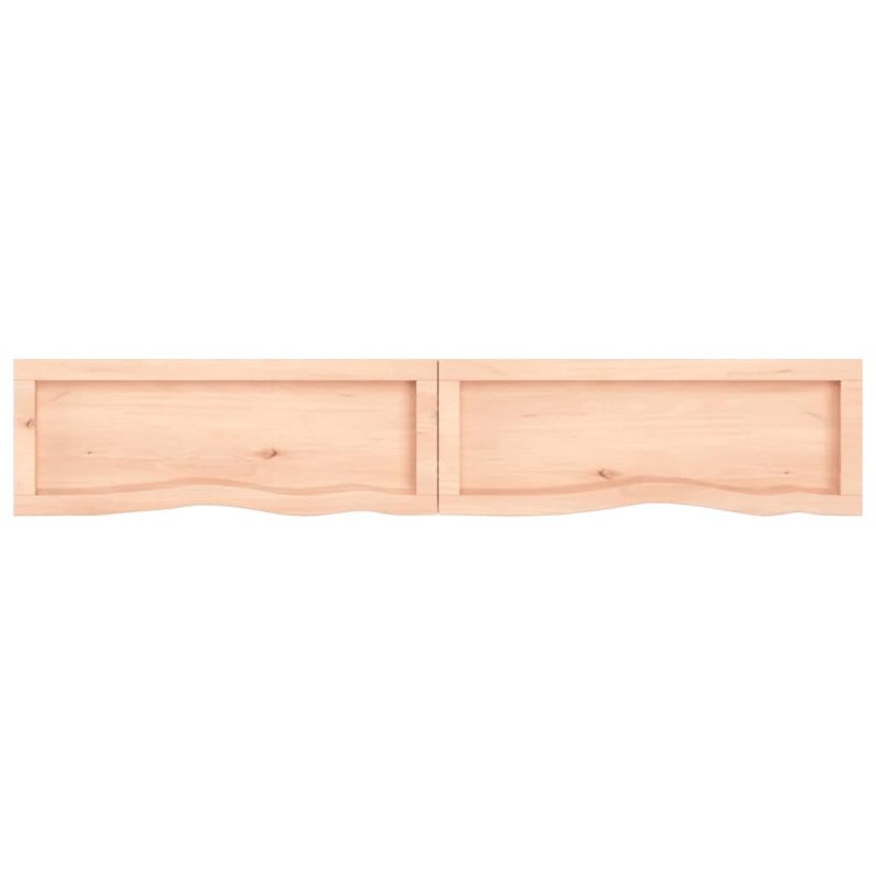 Zidna polica 160 x 30 x (2-6) cm neobrađena masivna hrastovina - Slika 3