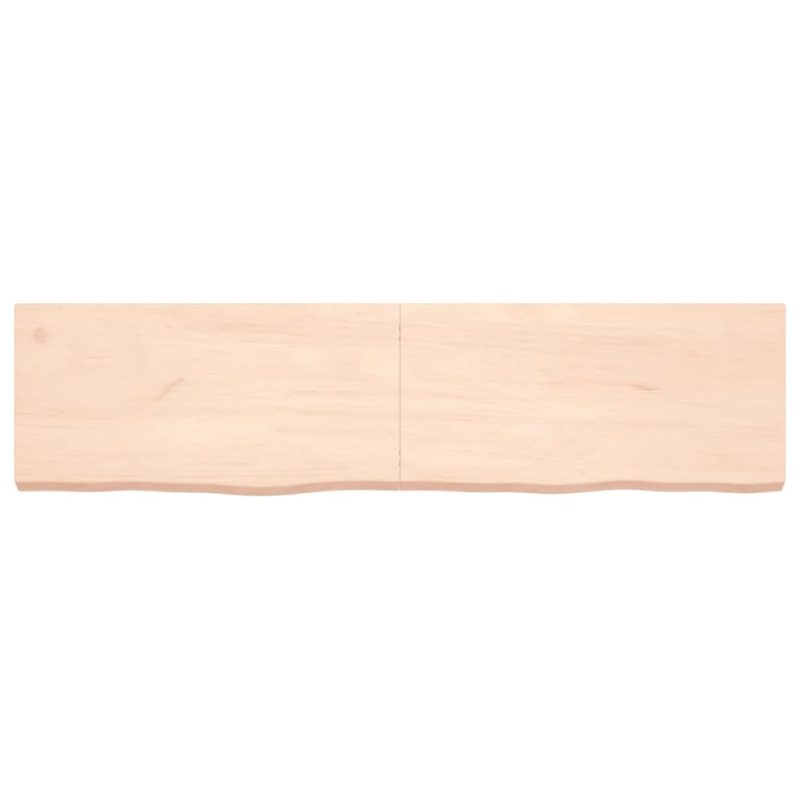Zidna polica 160x40x(2-6) cm neobrađena masivna hrastovina