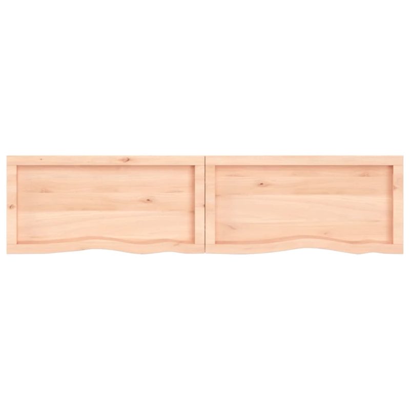 Zidna polica 160x40x(2-6) cm neobrađena masivna hrastovina - Slika 3