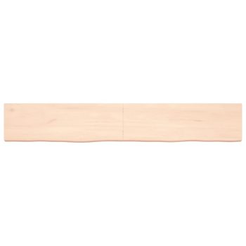 Zidna polica 180 x 30 x (2-6) cm neobrađena masivna hrastovina
