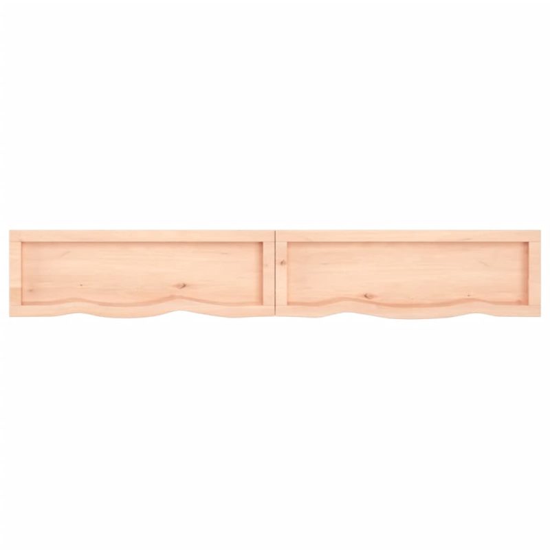 Zidna polica 180 x 30 x (2-6) cm neobrađena masivna hrastovina - Slika 3