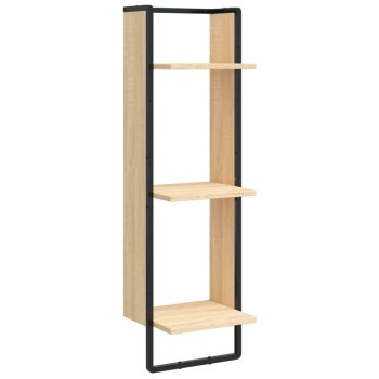 Zidna polica s 3 razine Boja hrasta 30x25x100 cm drvena